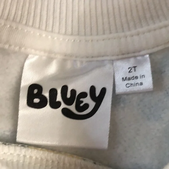 Moose Bluey Bingo Long Toddler Boys Sleeve Pullover Sweatshirt White 2T - Picture 11 of 13